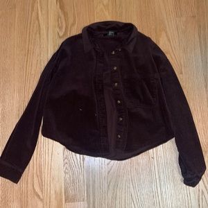 Forever 21 Cropped Corduroy Button Up